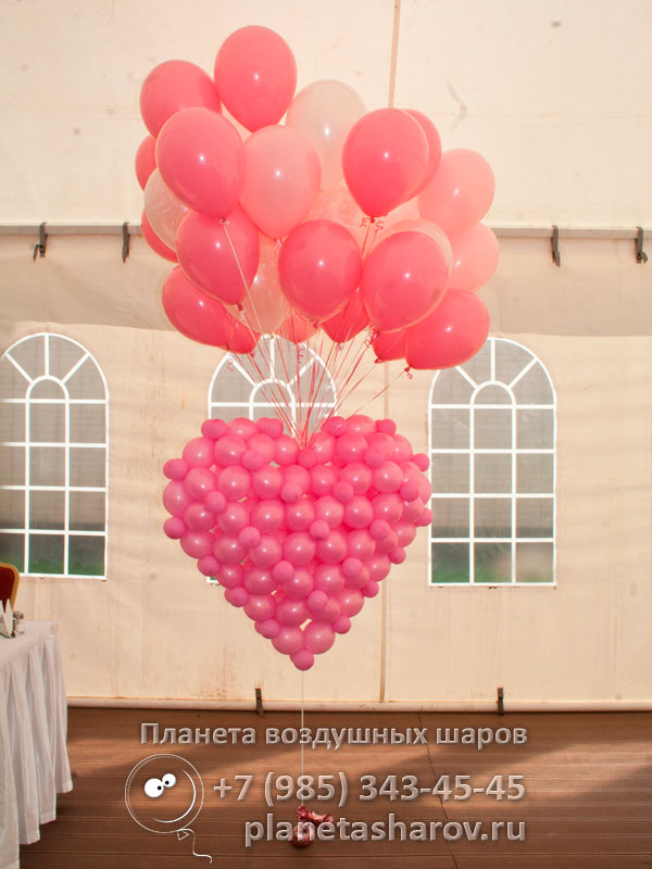 Сердце из воздушных шаров, сердце из шаров на свадьбу